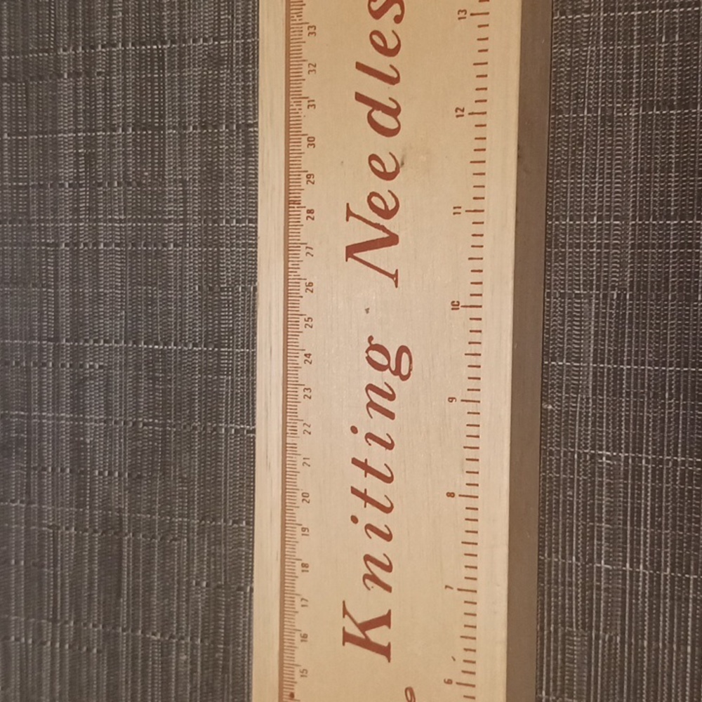 Knitting Needles Set in Wood Storage  Box